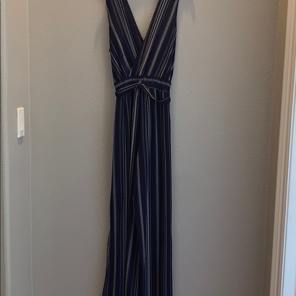 navy and white jumpsuit with pockets - Picture 2 of 4